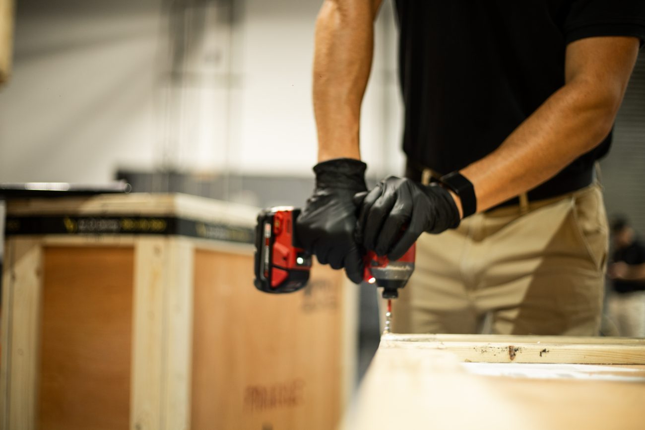 Custom crate being built in the Art of Delivery workshop
